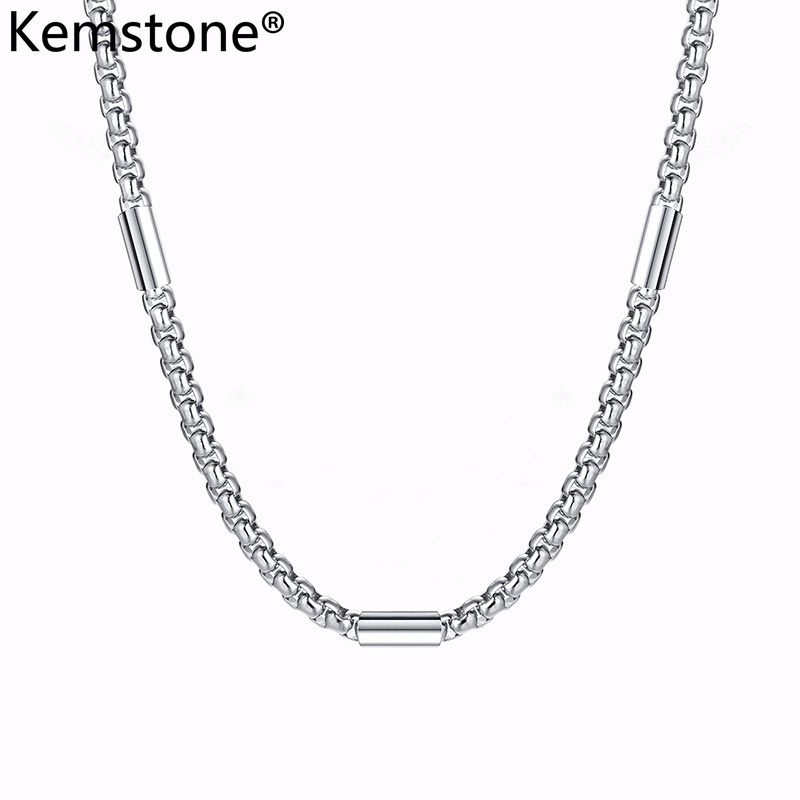 Kemstone 5MM Stainless Steel Gold Black Silver Twist Chain Necklace
