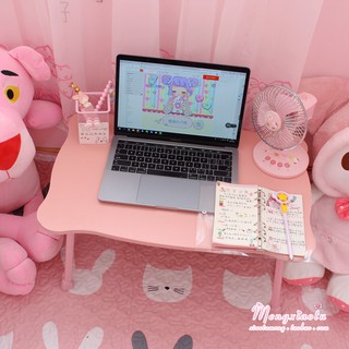 Pink Bed Laptop Computer Desk Lazy Student Dormitory Folding Pink