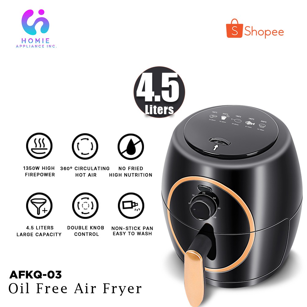 Homie 4.5L Oil Free Air Fryer | Shopee Philippines
