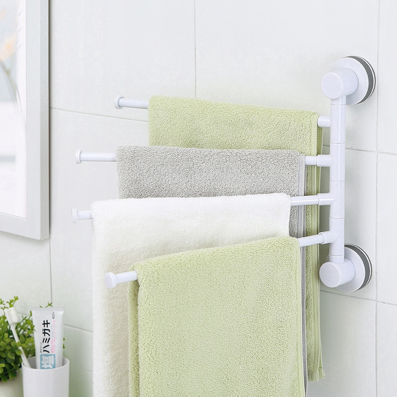 Ecoco Creative seamless, free vacuum suction cup, swivel four-bar towel rack | Shopee Philippines