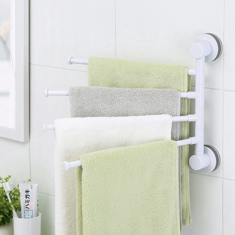 Ecoco Creative seamless, free vacuum suction cup, swivel four-bar towel rack  | Shopee Philippines