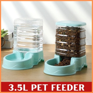 （hot）3.5L Large Automatic Pet Food Plate Bowl Feeder Fountain Dog Water Bottle Feeding