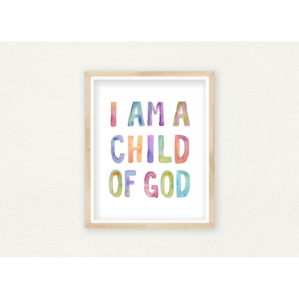 I Am A Child Of God Bible Verse Wall Art Scripture Prints Christian Gifts Nursery Quotes Kids Room Decor Watercolor Canvas Pictures Unframed Shopee Philippines