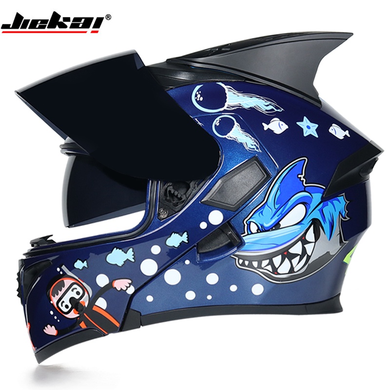 JIEKAI 902 Full face Motorcycle helmets Safe Double Visor DOT Flip up helmet  casque moto Racing four | Shopee Philippines