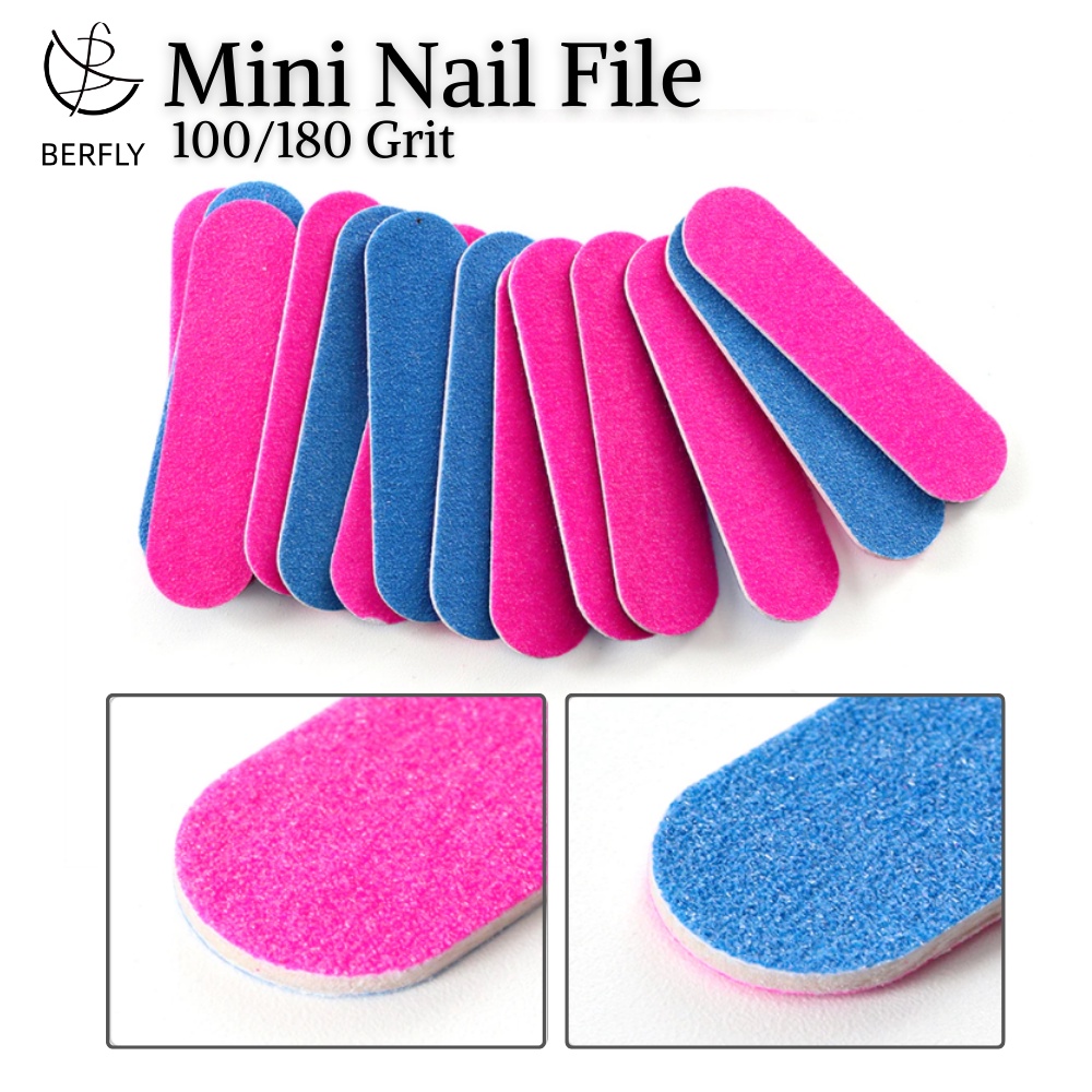 Berfly Professional 1pc Mini Nail Files Nail Buffer Grit 180/240 Nail