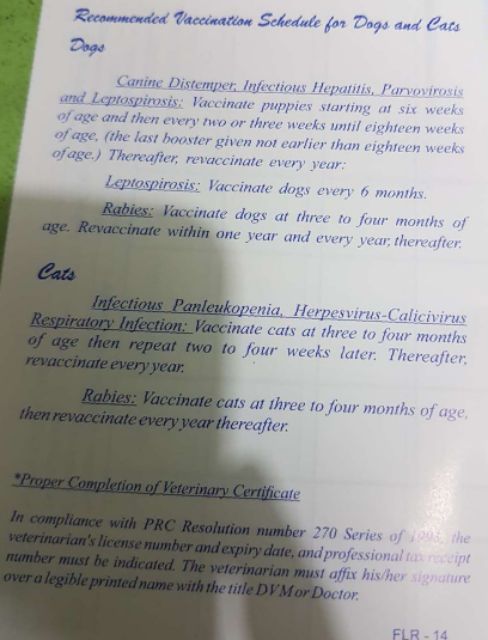 prc vaccine for cats