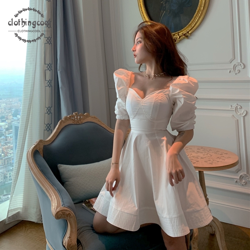 white dress korean fashion