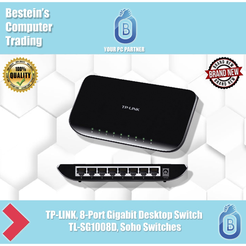 TP-LINK, 8-Port Gigabit Desktop Switch TL-SG1008D, Soho Switches ...