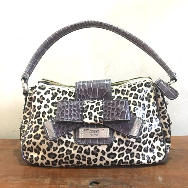 guess leopard print purse