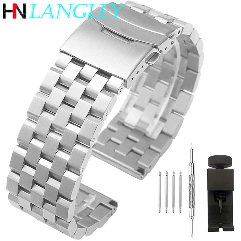 Solid Stainless Steel Watch Bracelet 