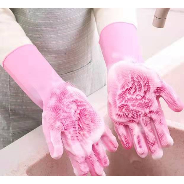 dishwashing gloves with scrubber