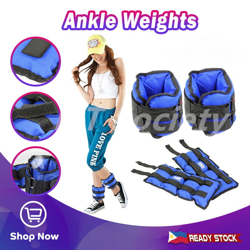 Ready Stock Adjustable Ankle Wrist Weights Sand Bag (Pair)Weights Strap
