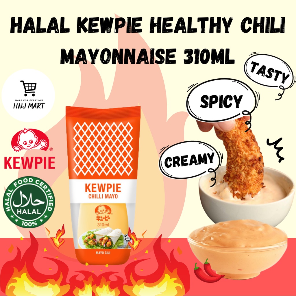 (NEW) Halal Kewpie Healthy Chili Mayonnaise 310ml Spicy Mayonnaise