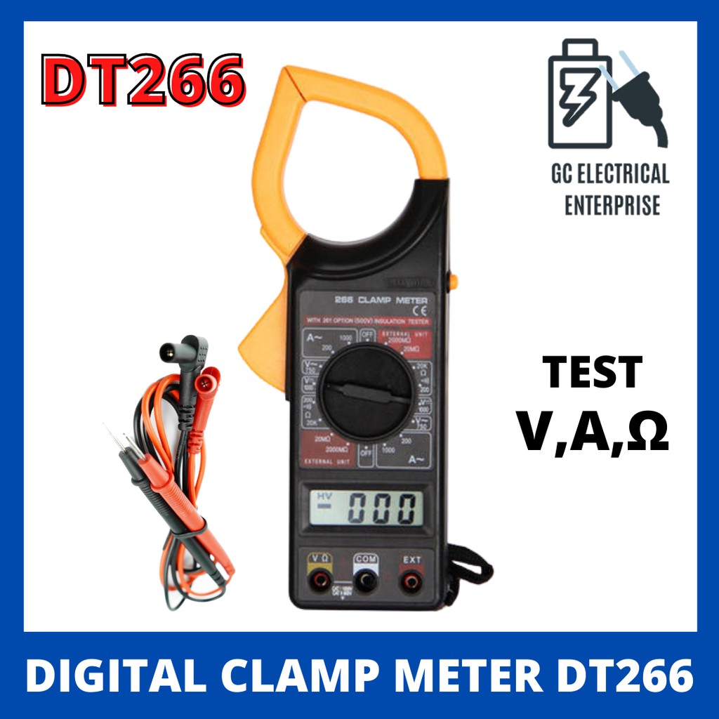 DT266 Digital Clamp Meter Multimeter AC DC Current Clamp Tester