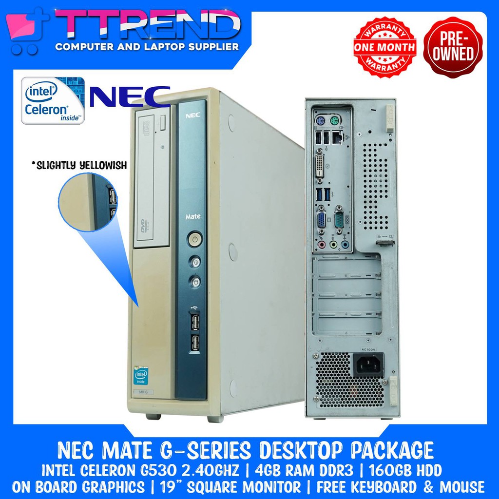 Nec Mate G Series 4gb Ram 160gb Hdd Second Hand Cpu Second Hand Desktop Secondhand Pc Ttrend 3 499