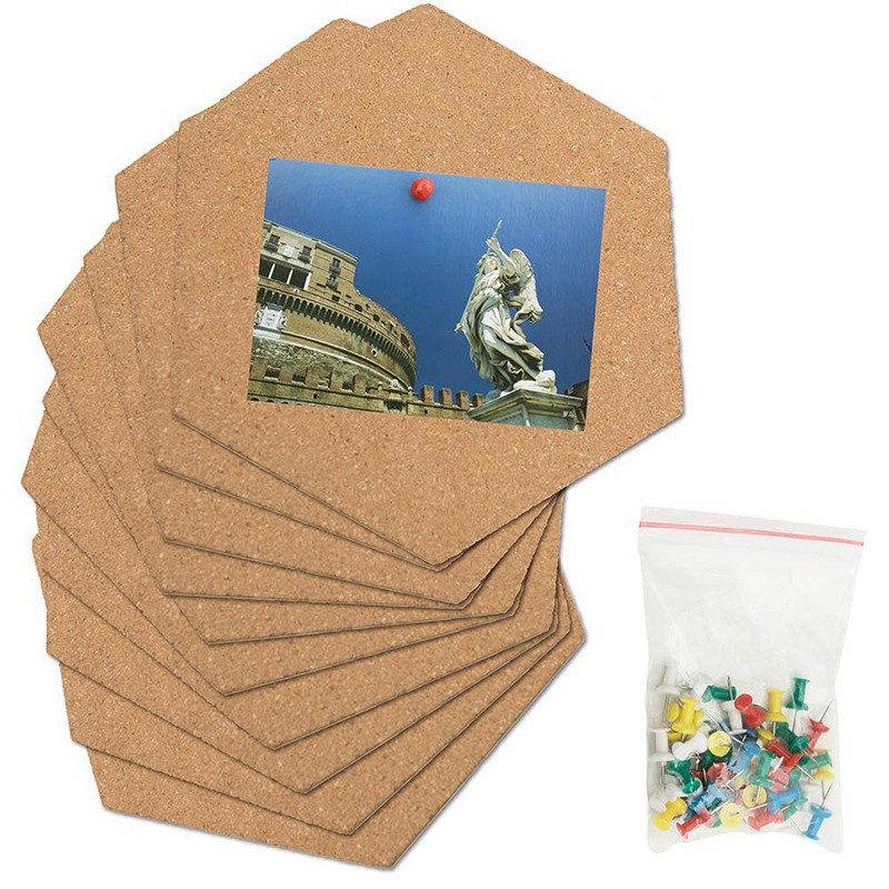 Hexagon Cork Collage Pin Board Decoration Mini Wall Cloth
