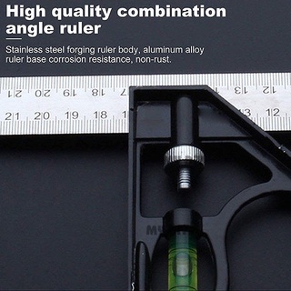 Arrow Stainless Steel Combination Square Ruler Level Gauge Angle Metric ...