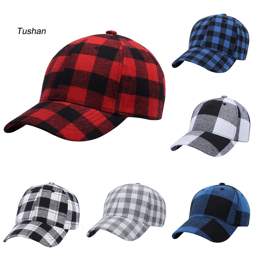 plaid baseball hat womens