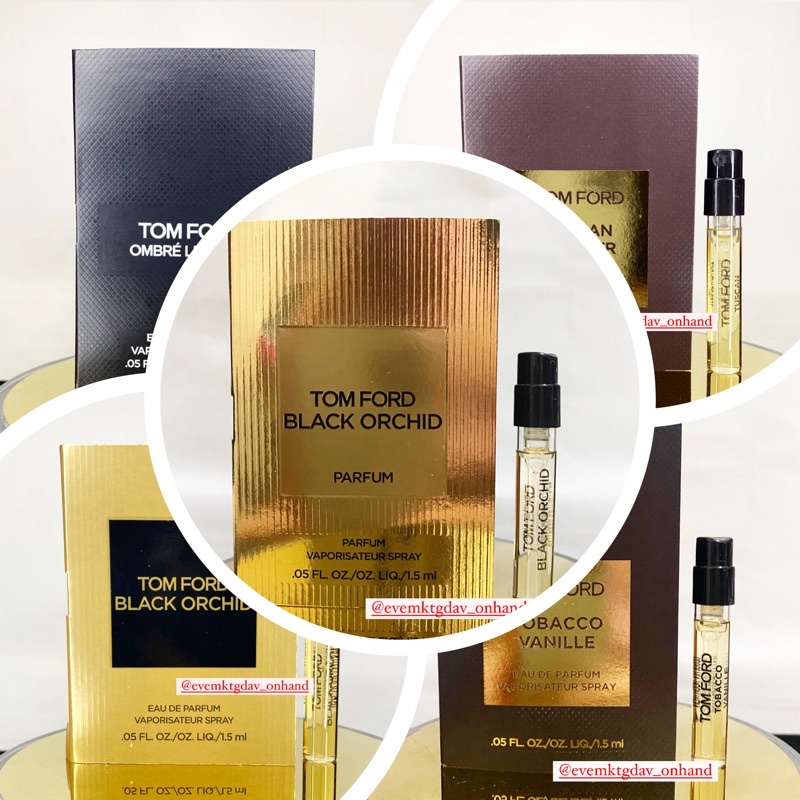 Tom Ford Carded Samples 2ml Spray - Black Orchid,Tuscan leather, Ombre,Tobacco  Vanille,Soleil blanc | Shopee Philippines