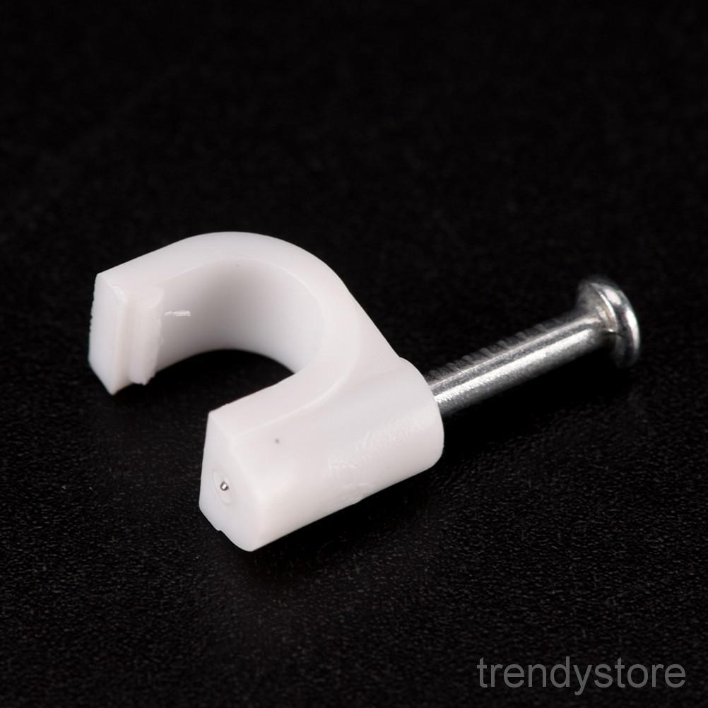 100pcs New RG59 Coax Cat5 Cat6 Cable Wire Clips Nail Clamps Straps