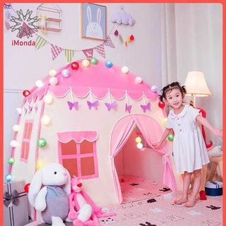 【iMonda】2 Colors Kids Castle Play Tent Children Play Tent Castle Large Teepee Tent Foldable Toy