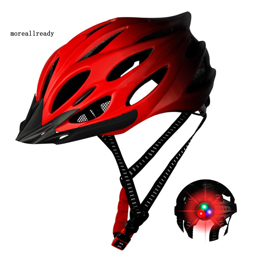 bike helmet with front and rear lights