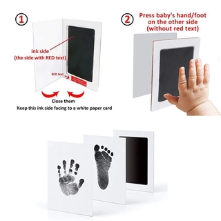 Safe Non-toxic Baby Footprints Handprint No Touch Skin Inkless Ink Pads Kits for 0-6 Months Newborn Pet Dog Prints Souvenir #5