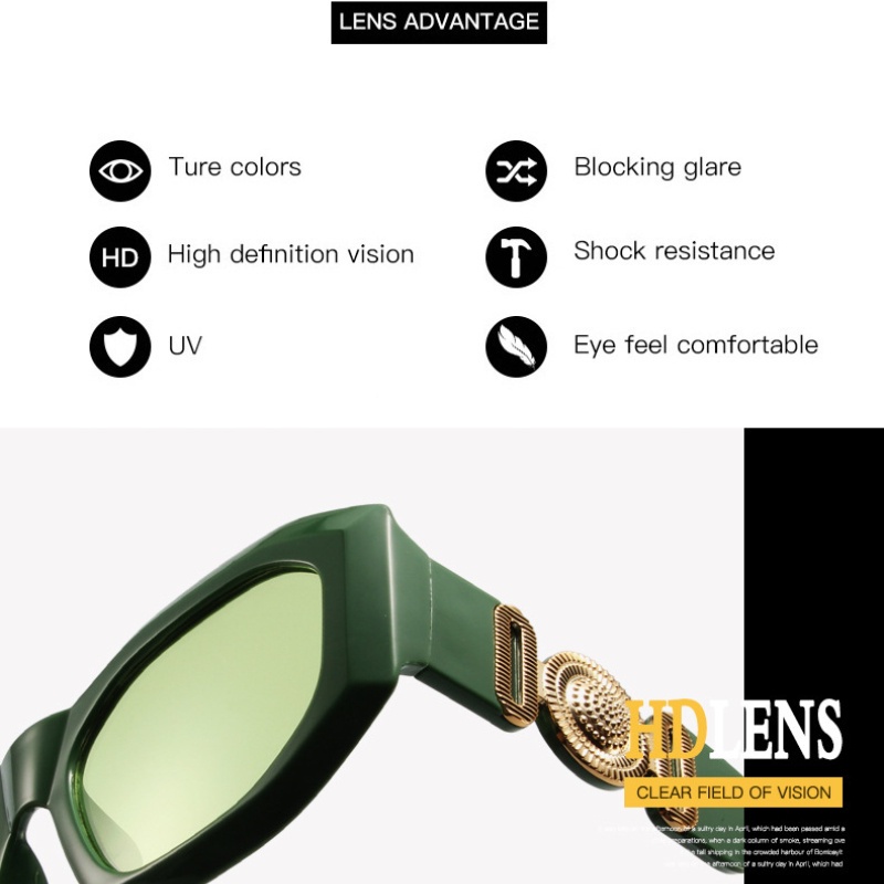 (HENGHA) Western Fashion Colorful Sunglasses New Fashion Design Polygonal Shade Sunglasses