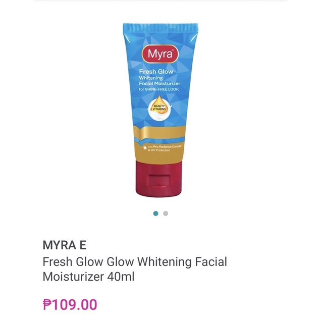 MYRA E Fresh Glow Glow Whitening Facial Moisturizer 40ml Shopee