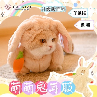 COD❣ Cat rabbit head cover ears Cat Hat cute funny costumes cute pet cross dressCat Bunny Headgear E