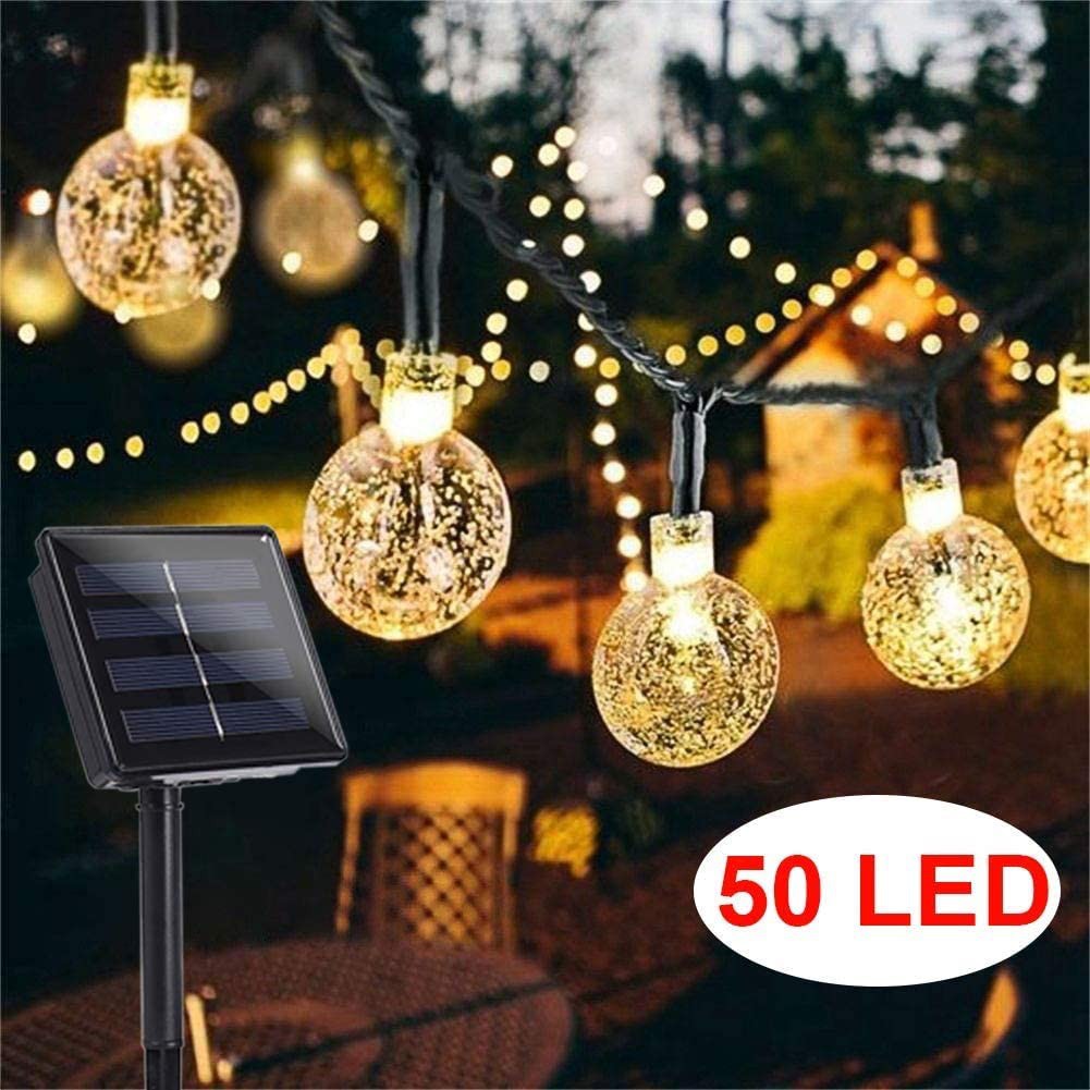Garden Solar Lights, 50 LED Outdoor String Lights Garden Crystal Ball