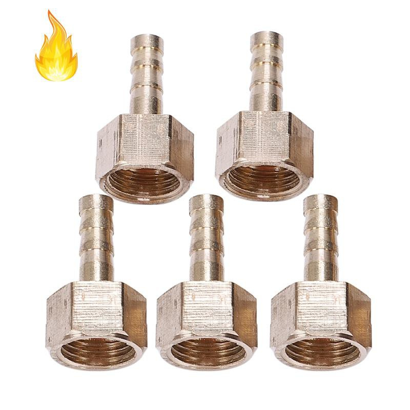 5Pcs Brass 6mm Hose Barb 1/4 inch BSP Female Thread Quick Joint Connector