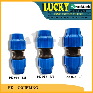 PE COMPRESSION PIPE FITTINGS COUPLING ( 1/2 , 3/4 , 1" ) SOLD PER PIECE