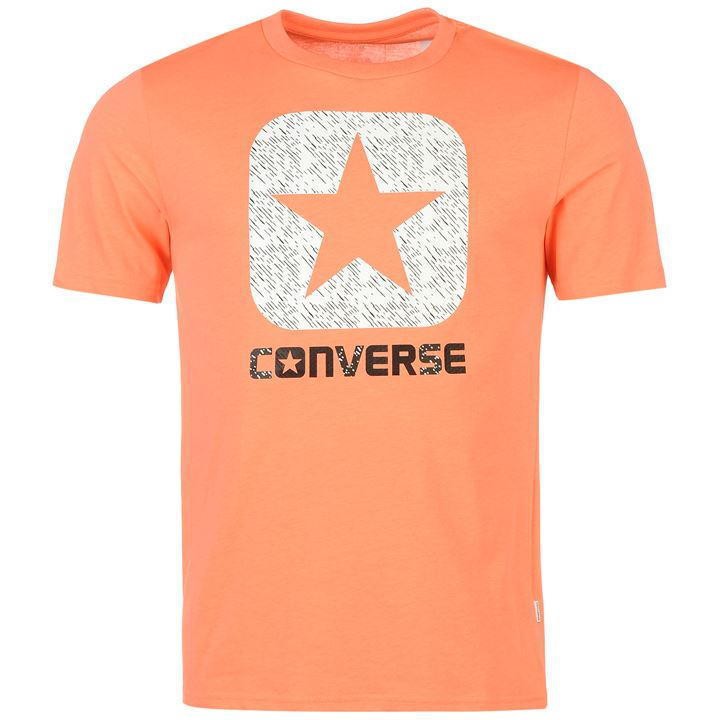 converse t shirt mens orange