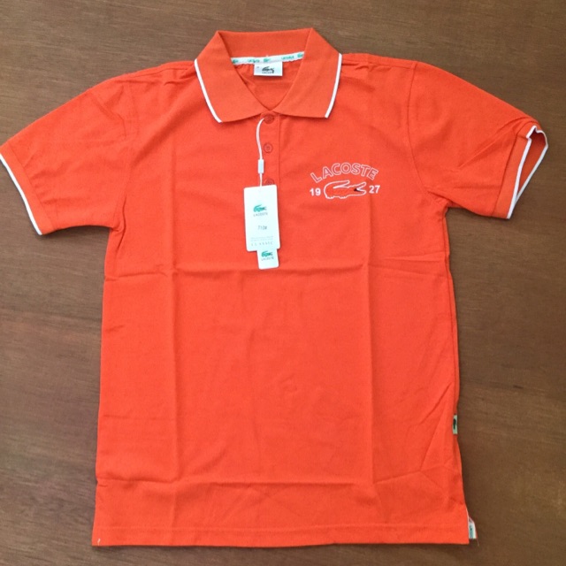 orange lacoste polo