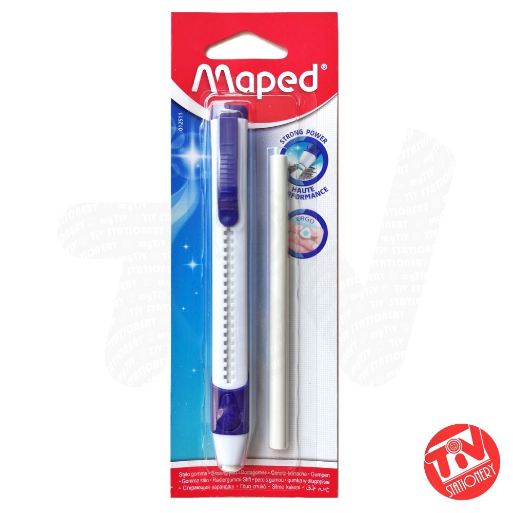 Maped Circular gom Pen Eraser Retractable Mechanical Eraser (+Refill