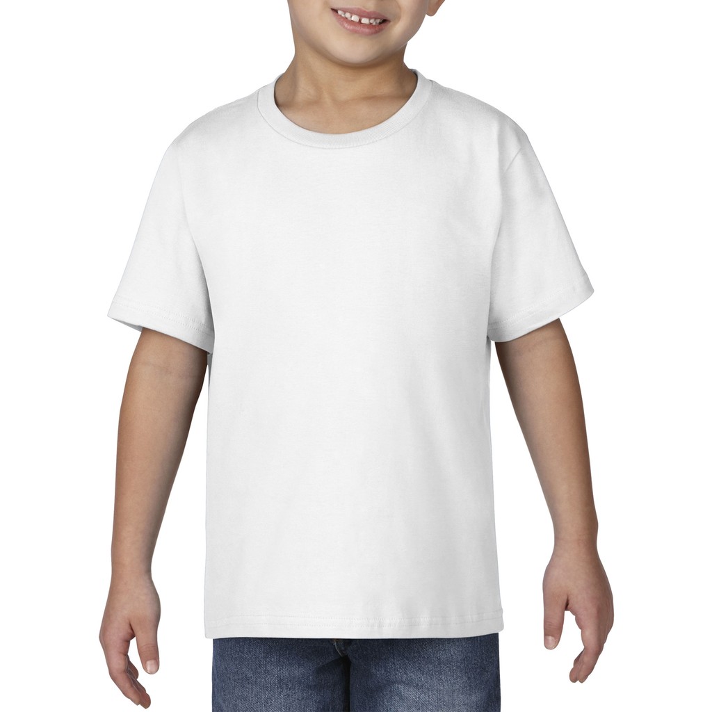 Gildan Premium Cotton Youth T-Shirt (White) | Shopee Philippines