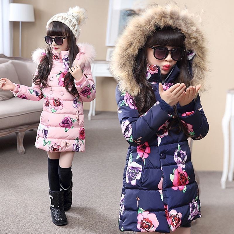 girls winter coat with fur hood