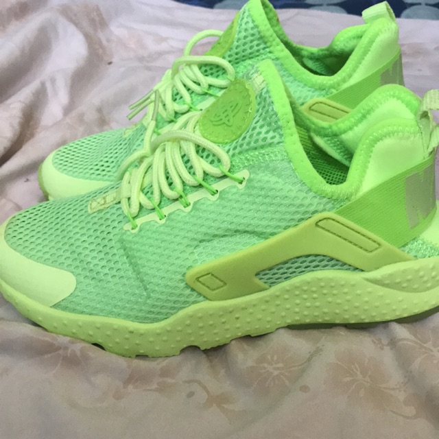 nike huarache neon green