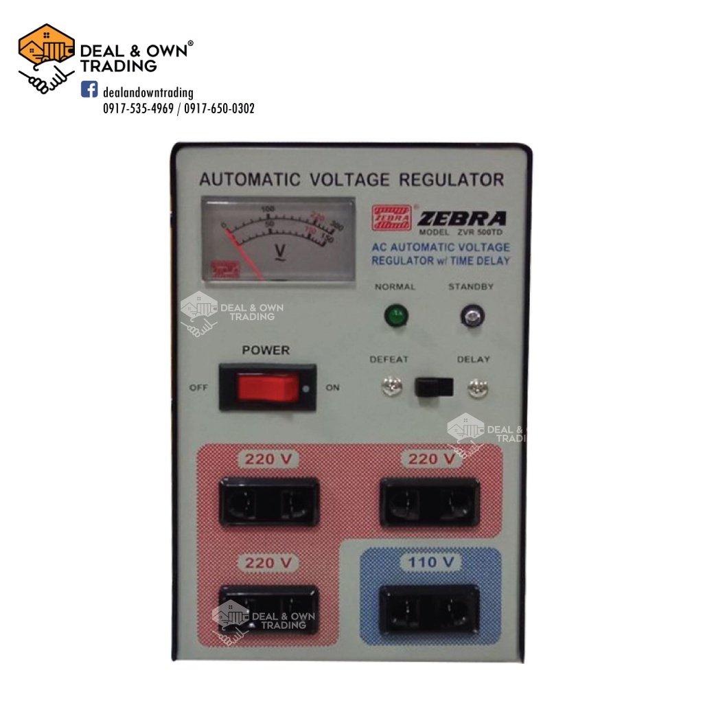 Zebra AVR ZVR500TD (AC Automatic Voltage Regulator With Time Delay