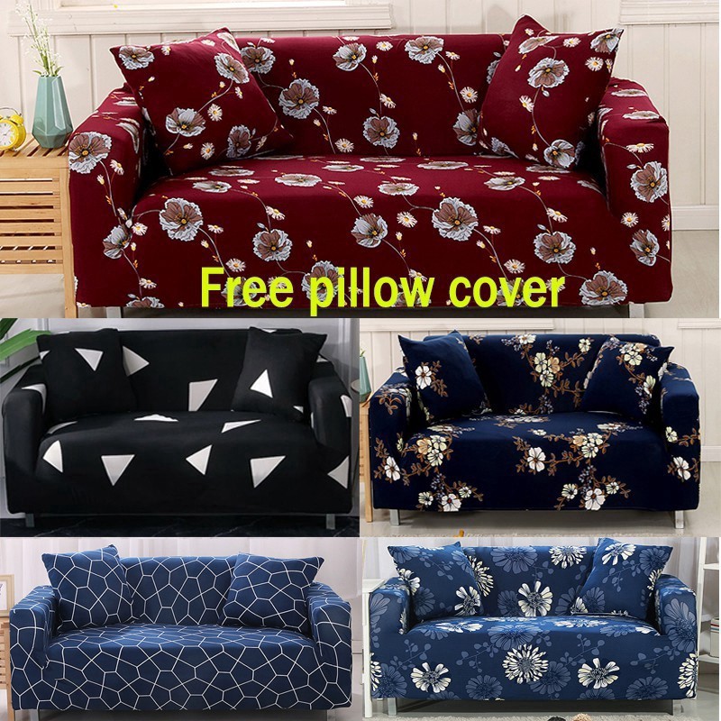 1/2/3/4 Seater Sofa Slipcover Cover Elastic Cushion Covers Shopee