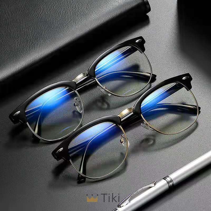 Eyeglasses Anti Radiation Replaceable Lens Computer Protection Anti Blue Rad Glasses Half Metal