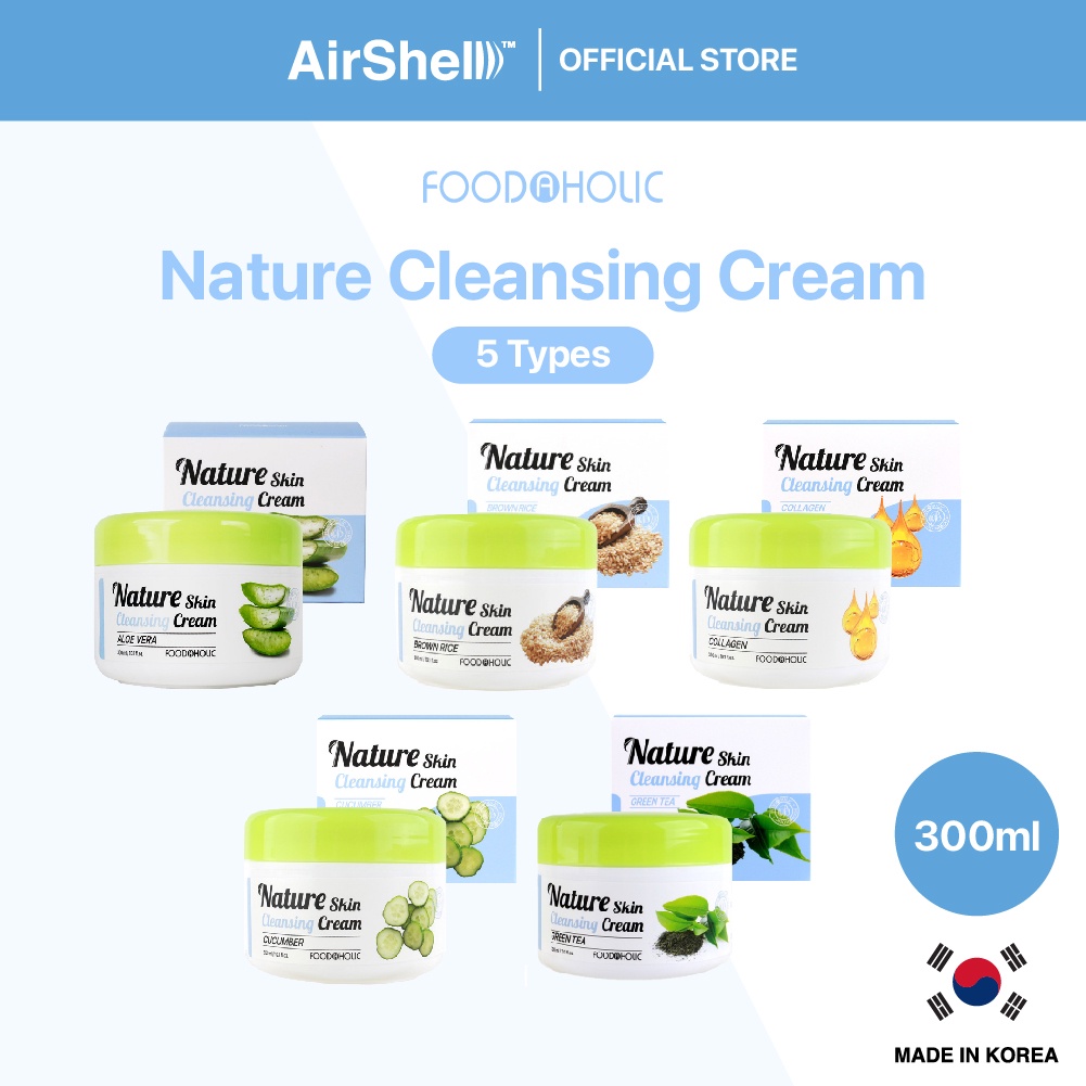 Foodaholic Nature Cleansing Cream 350ml 5 Types Facial Wash Cleanser