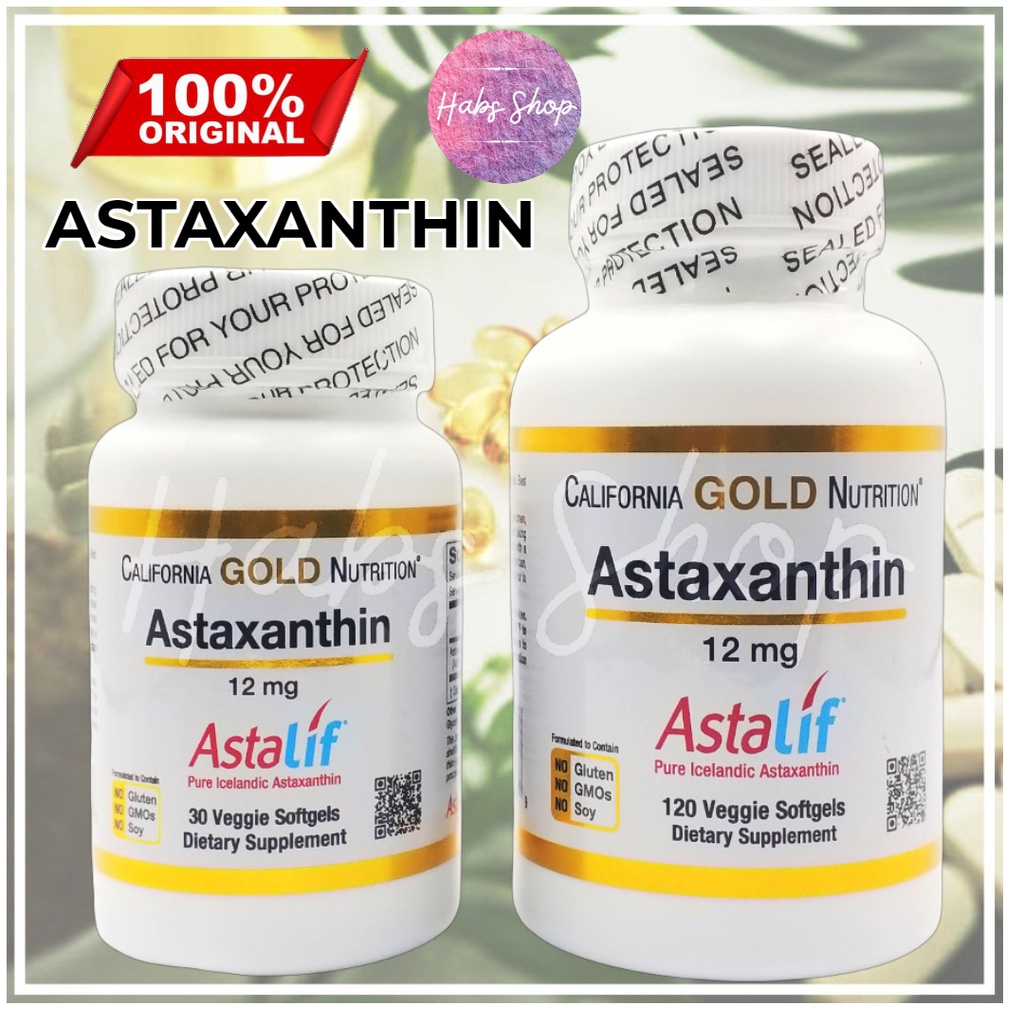 California Gold nutrition Astaxanthin AstaLif Pure Icelandic 12mg 30 or