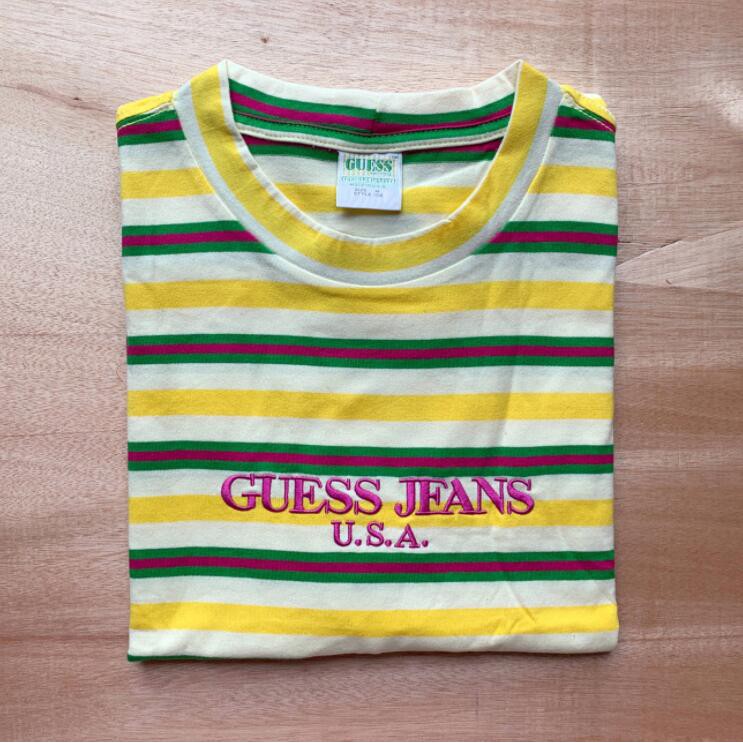 colorful guess shirt