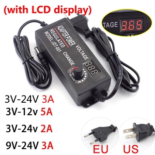 AC 100-240V to DC 3V 12V 24V 9V 1A 2A 3A 5A AC Power Supply Adapter Adjustable Wall Plug for LED Strip Light Driver CCTV