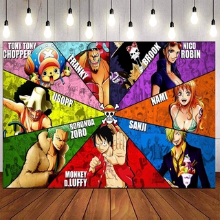 One Piece Crew Birthday Backdrop Blood Anime Cartoon Photography Background For Party Decoration Backdrop Supplie Custom Name Photo Shopee Philippines