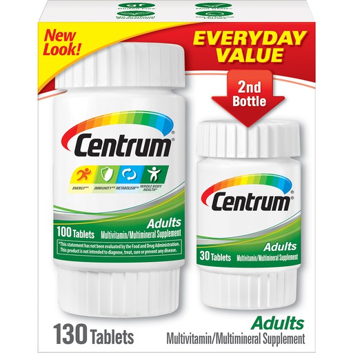 Centrum Adults Multivitamin, 130 tablets, Expiry 12/2022 Shopee