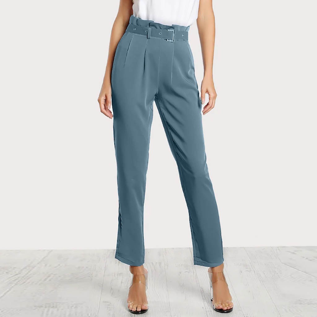 high waist pants with belt