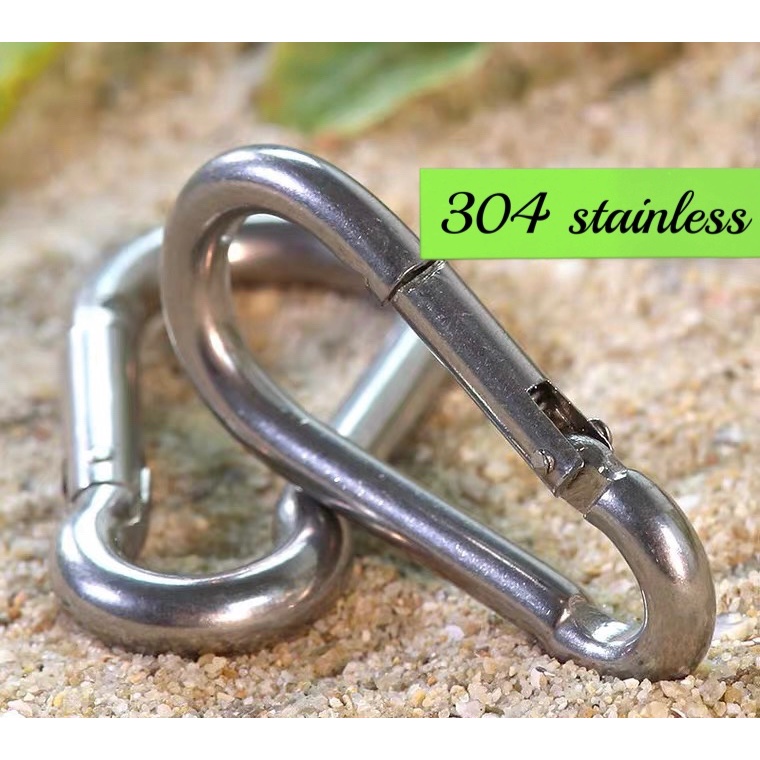68mm 304 Stainless Safety Snap Hook Stainless Carabinner Eye Bolt